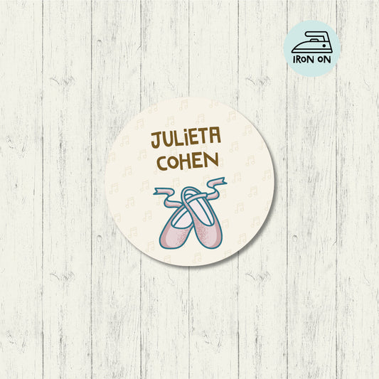 Ballet - Round Iron On Label