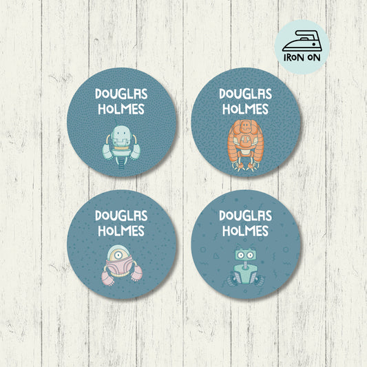 Bots - Round Iron On Labels