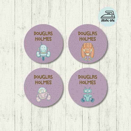 Bots - Round Iron On Labels