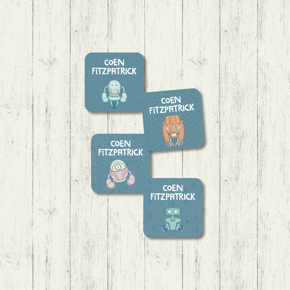 Durable Square Name Labels for Small Treasures