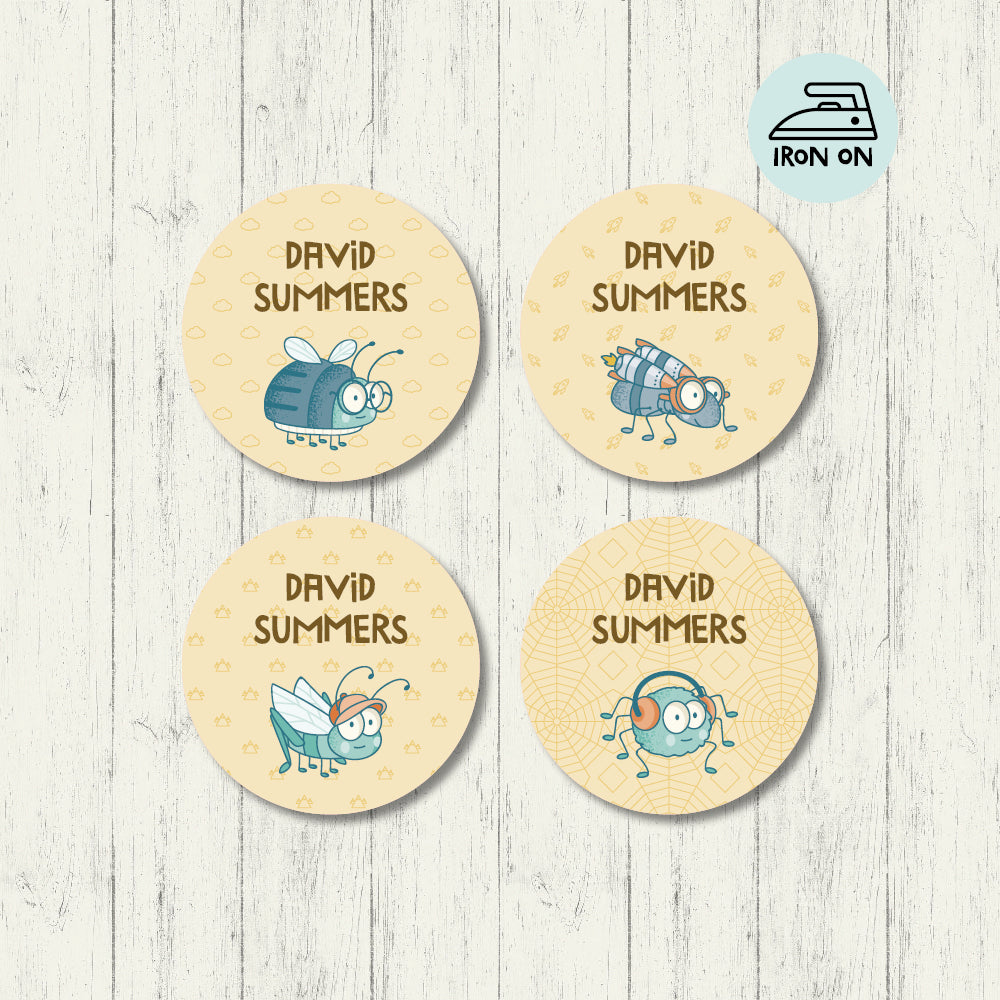 Crawly Critters - Round Iron On Labels