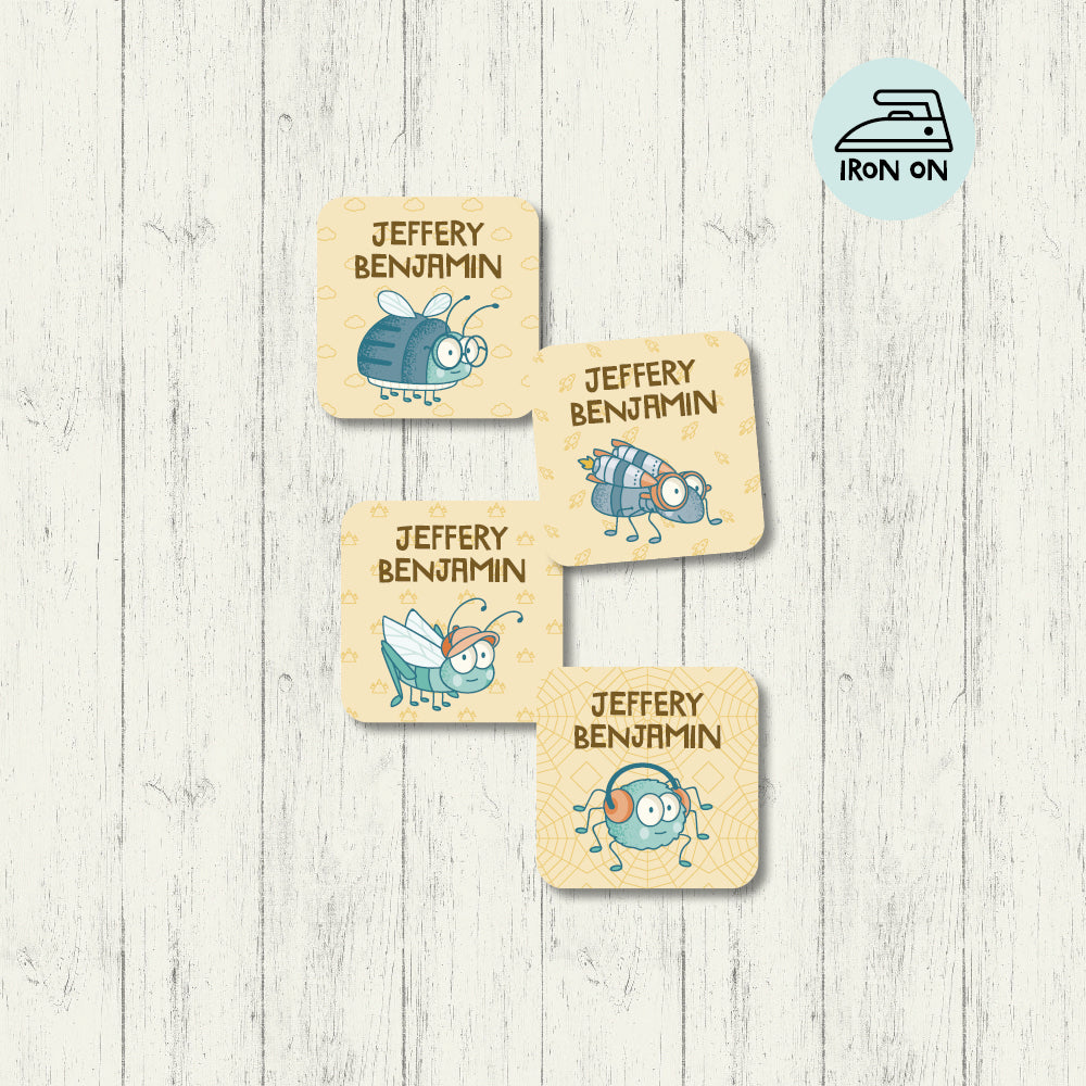 Crawly Critters - Square Iron On Labels