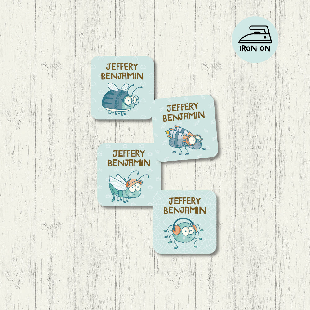 Crawly Critters - Square Iron On Labels