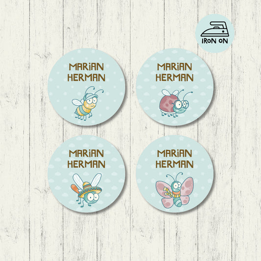Cute Critters - Round Iron On Labels