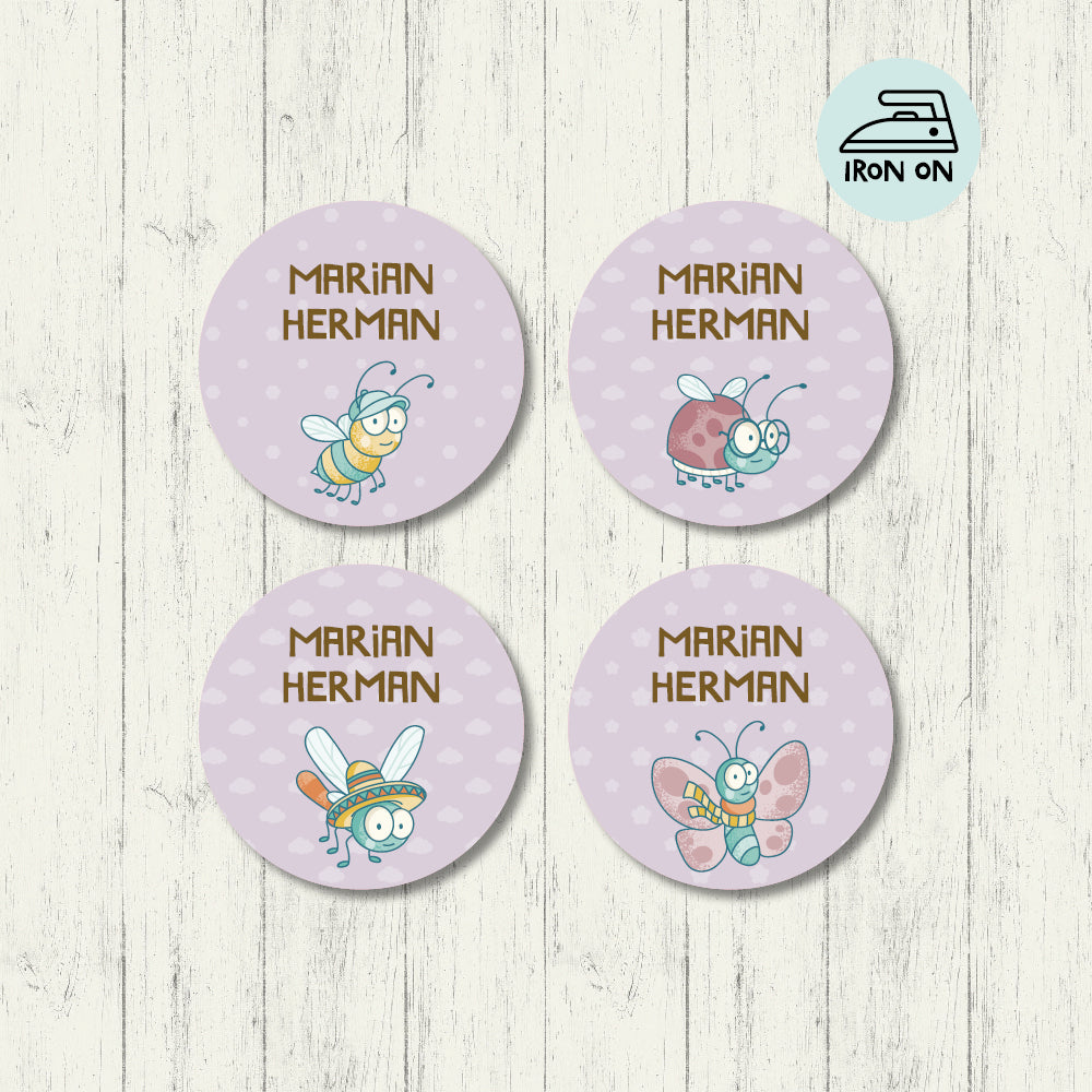 Cute Critters - Round Iron On Labels
