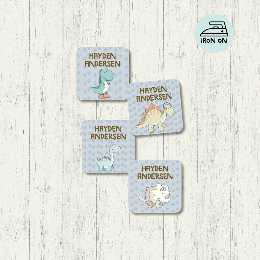 Dino Buddies - Square Iron On Labels