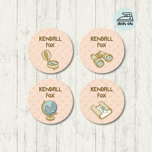 Explore The World - Round Iron On Labels