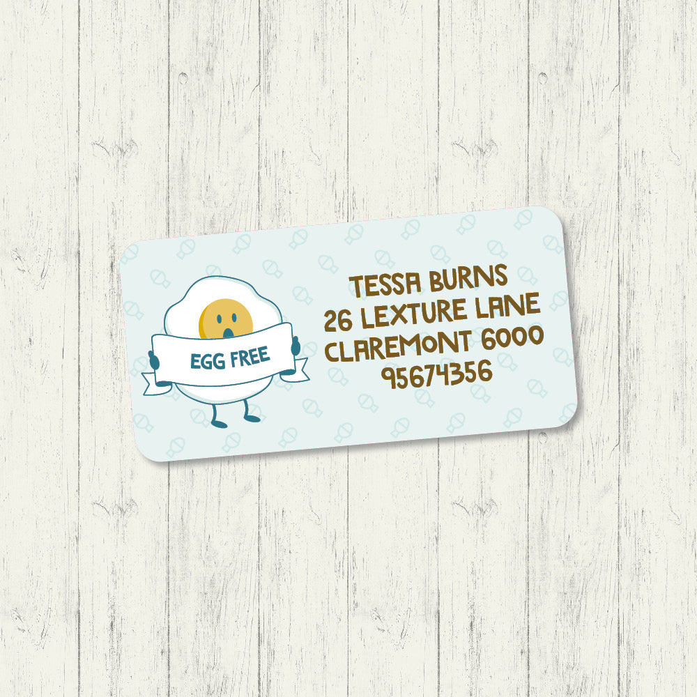 Egg Free - Address Label