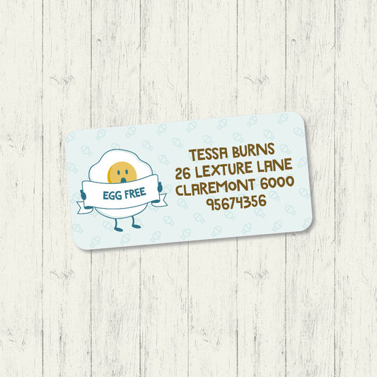 Egg Free - Address Label