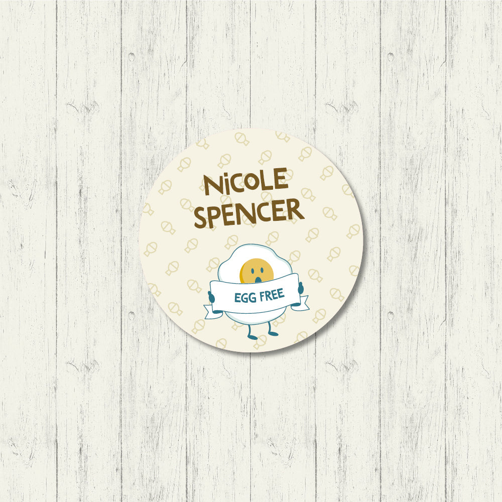 Egg Free - Shoe Label