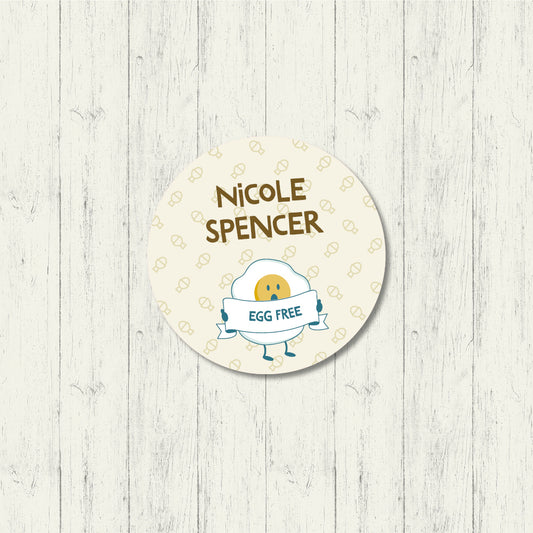 Egg Free - Shoe Label