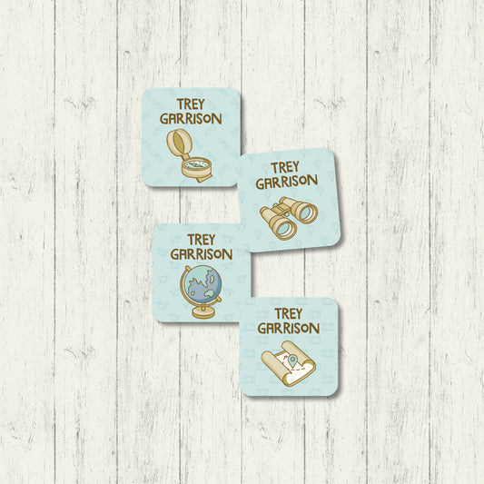 Explore The World - Square Labels