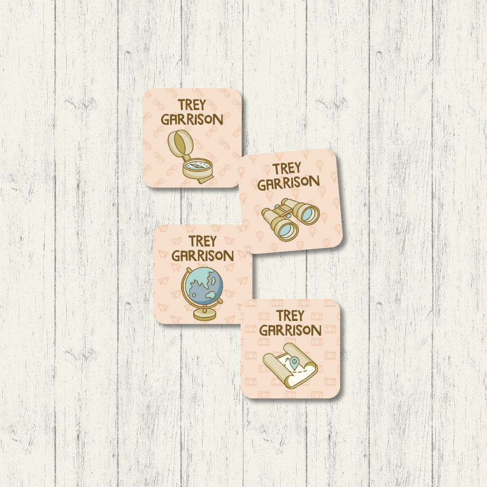 Explore The World - Square Labels