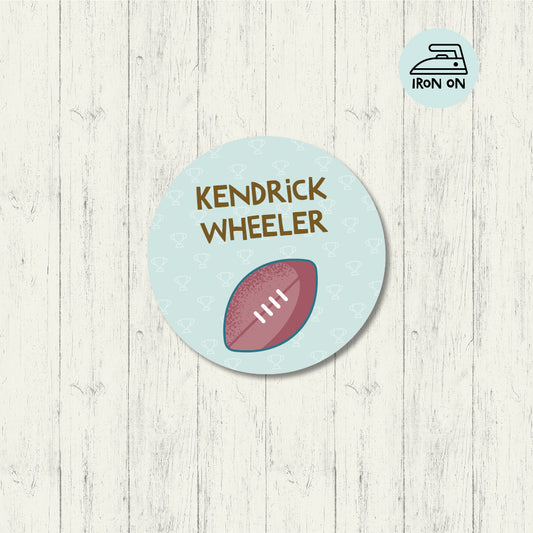Football - Round Iron On Label