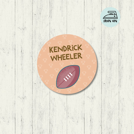 Football - Round Iron On Label