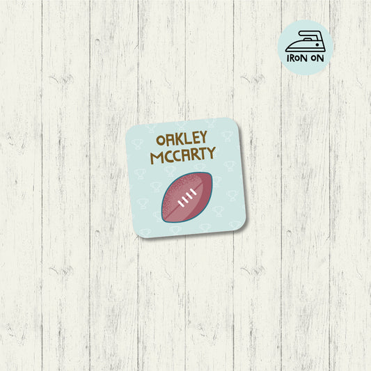 Football - Square Iron On Label