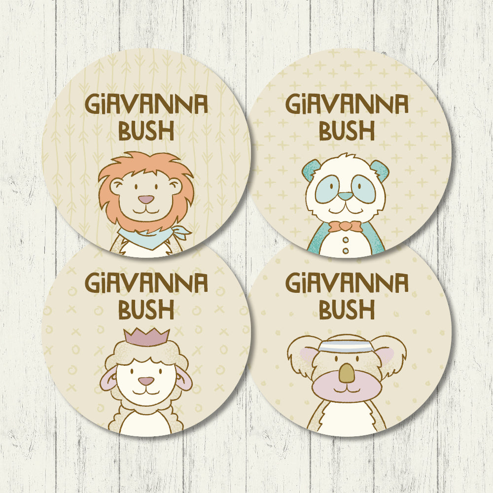 Fuzzy Friends - Circle Labels