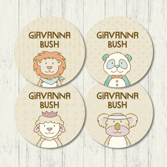 Fuzzy Friends - Circle Labels