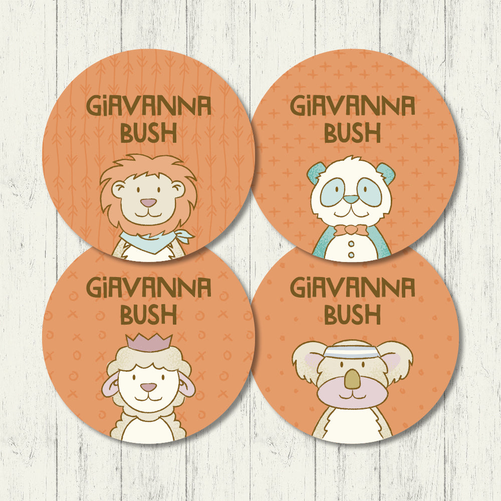 Fuzzy Friends - Circle Labels