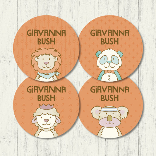 Fuzzy Friends - Circle Labels