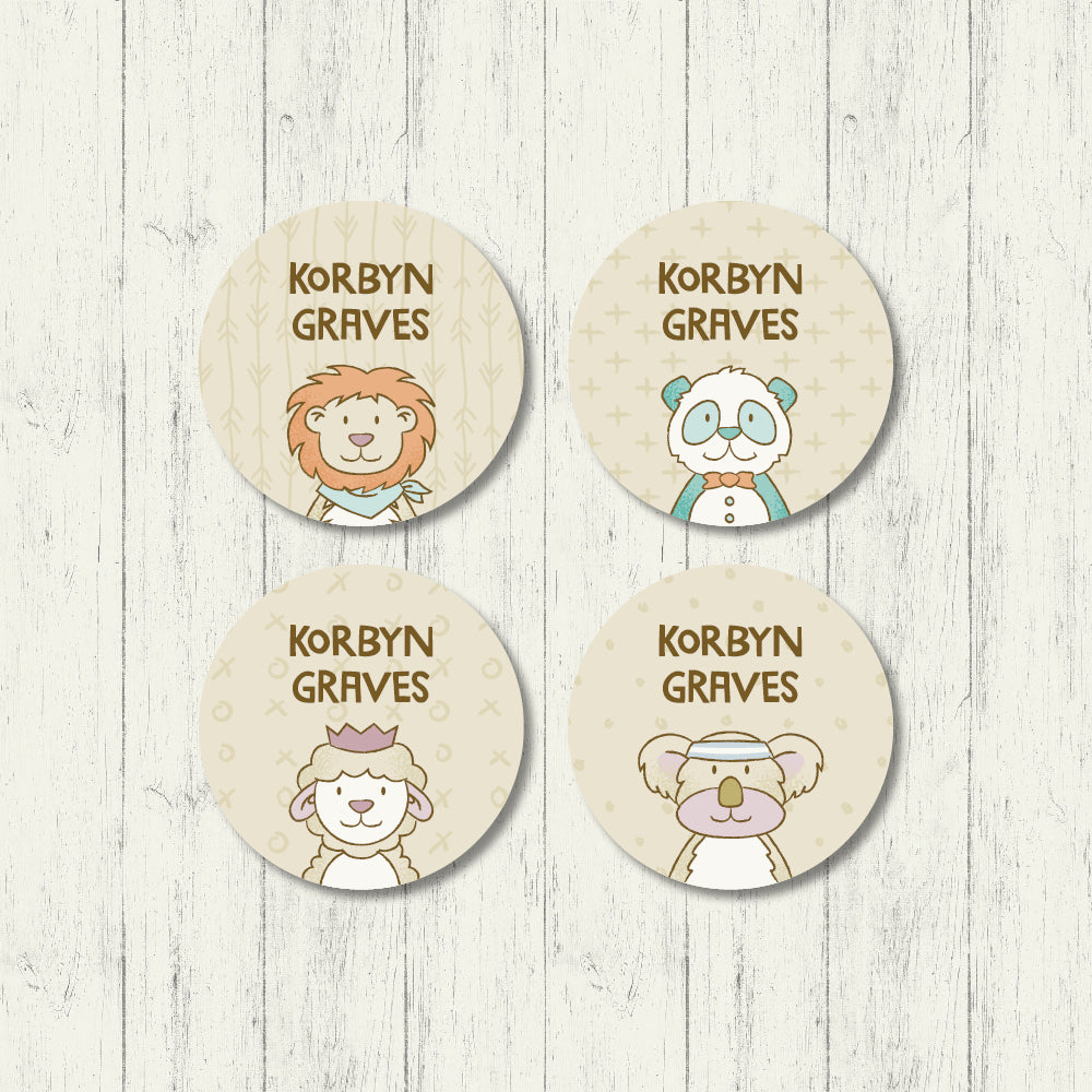 Fuzzy Friends - Round Labels