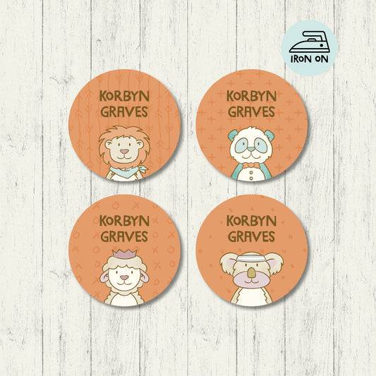 Fuzzy Friends_Round Iron On Labels