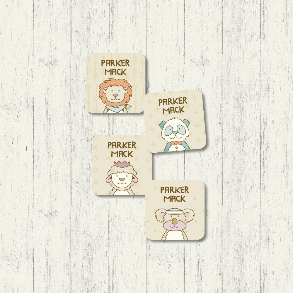 Fuzzy Friends Square Labels | InkyBug