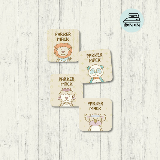 Fuzzy Friends - Square Iron On Labels