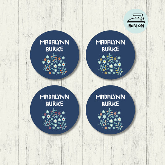 Garden Party - Round Iron On Labels
