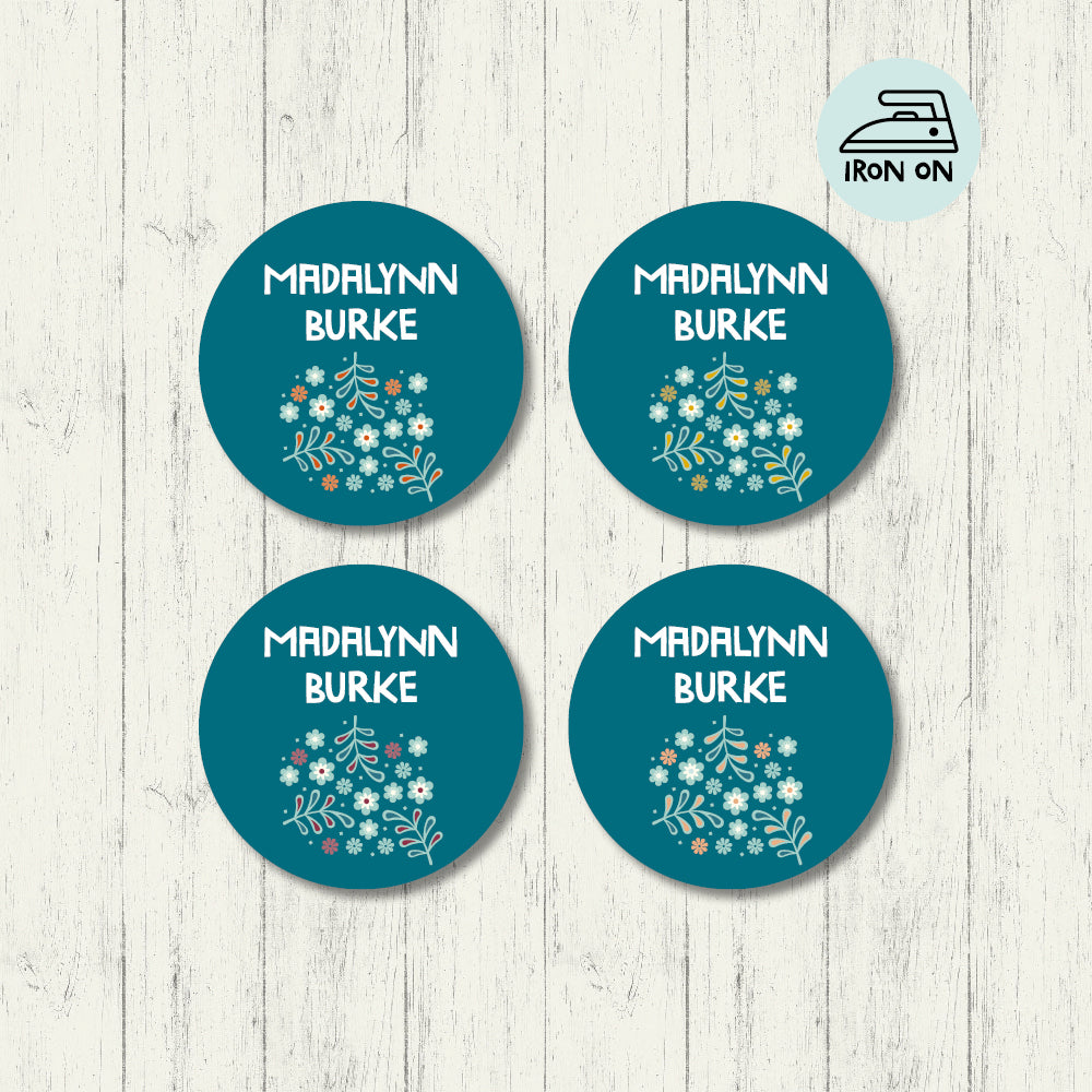 Garden Party - Round Iron On Labels