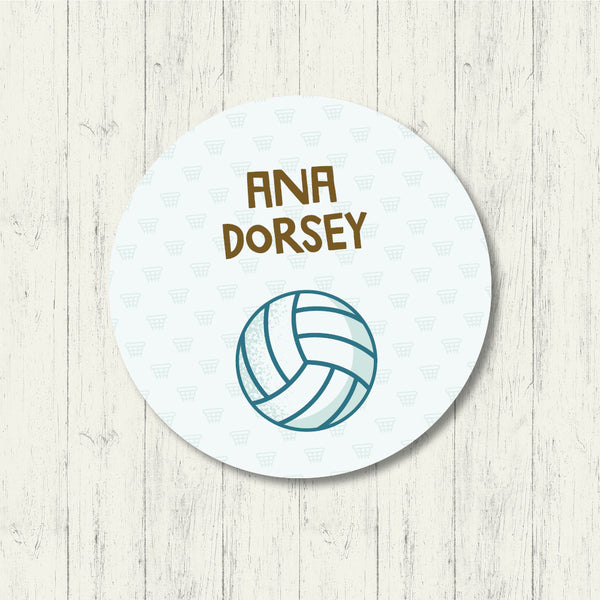 Netball Round Sticker Netball Circle Label – Waterproof Name Stickers