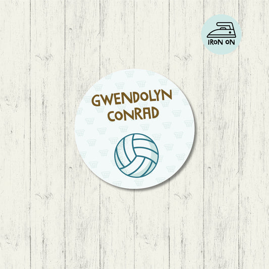 Netball - Round Iron On Label
