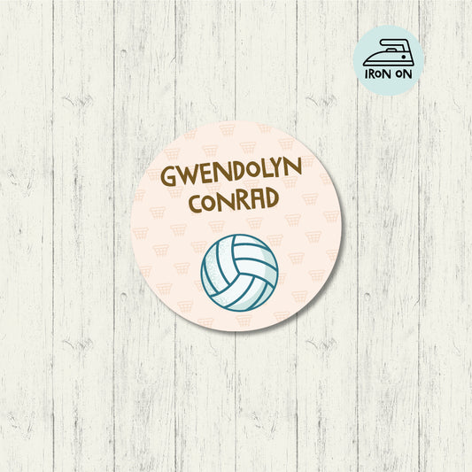 Netball - Round Iron On Label