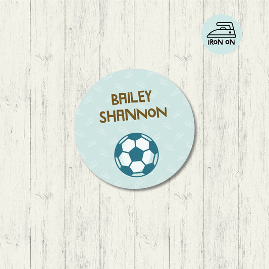 Soccer - Round Iron On Label
