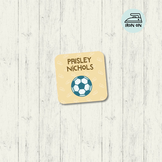 Soccer - Square Iron On Label