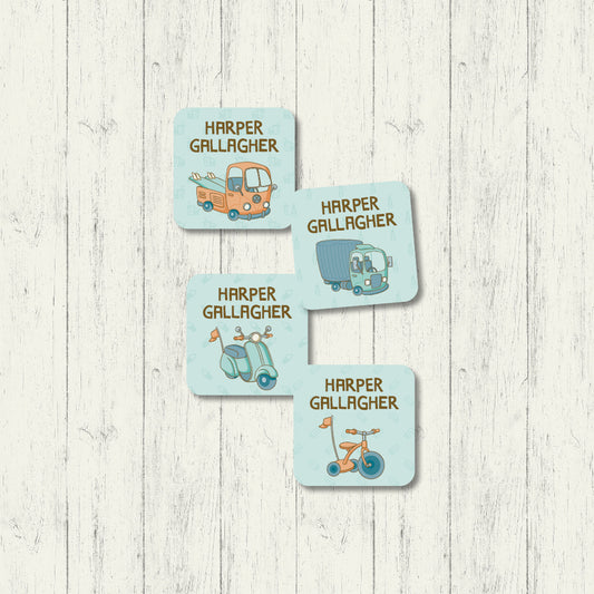 Zoom Zoom - Square Labels